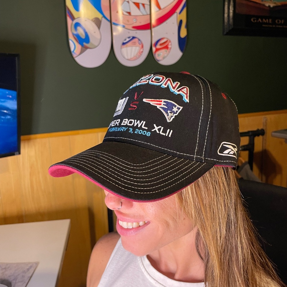NY Giants vs Patriots 2008 Super Bowl Both Team Hat Arizona Black